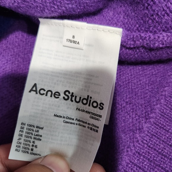 Acne Studios Wool Face Patch Sweater Size S - Picture 4 of 9
